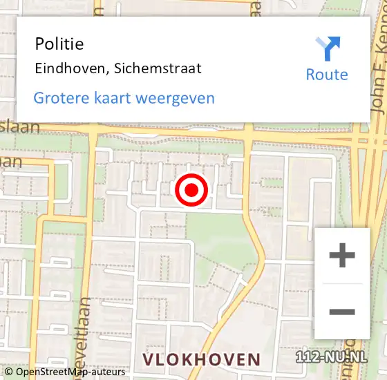 Locatie op kaart van de 112 melding: Politie Eindhoven, Sichemstraat op 10 september 2024 18:06