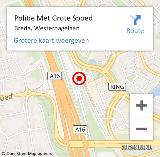 Locatie op kaart van de 112 melding: Politie Met Grote Spoed Naar Breda, Westerhagelaan op 10 september 2024 18:39