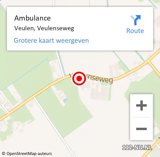 Locatie op kaart van de 112 melding: Ambulance Veulen, Veulenseweg op 19 oktober 2014 17:11