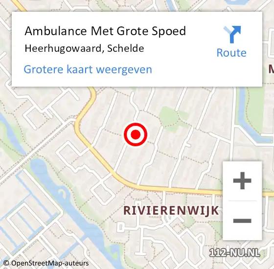 Locatie op kaart van de 112 melding: Ambulance Met Grote Spoed Naar Heerhugowaard, Schelde op 10 september 2024 19:20