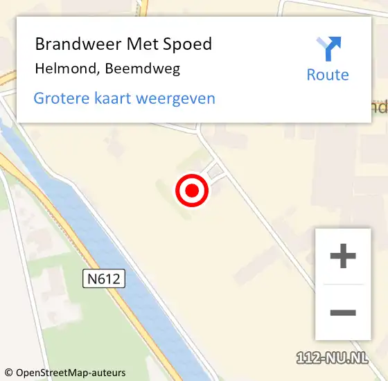 Locatie op kaart van de 112 melding: Brandweer Met Spoed Naar Helmond, Beemdweg op 10 september 2024 19:22