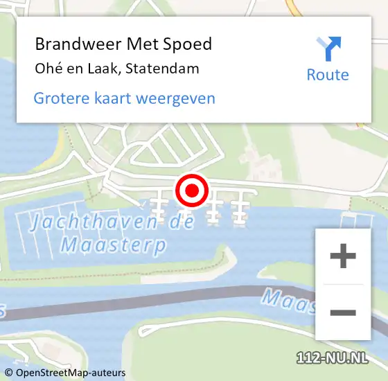 Locatie op kaart van de 112 melding: Brandweer Met Spoed Naar Ohé en Laak, Statendam op 10 september 2024 19:25