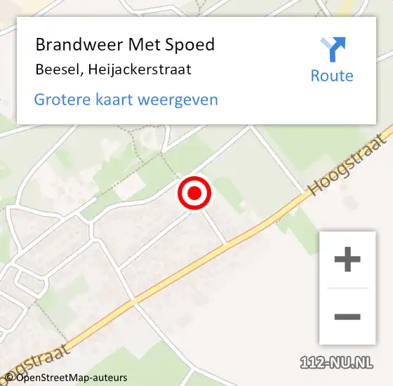 Locatie op kaart van de 112 melding: Brandweer Met Spoed Naar Beesel, Heijackerstraat op 10 september 2024 19:32