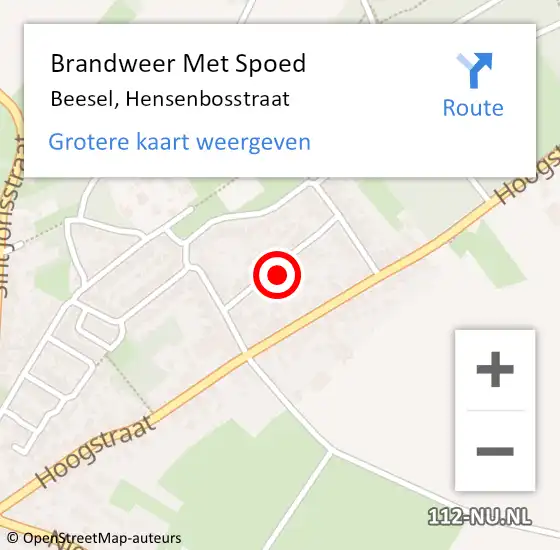 Locatie op kaart van de 112 melding: Brandweer Met Spoed Naar Beesel, Hensenbosstraat op 10 september 2024 19:33