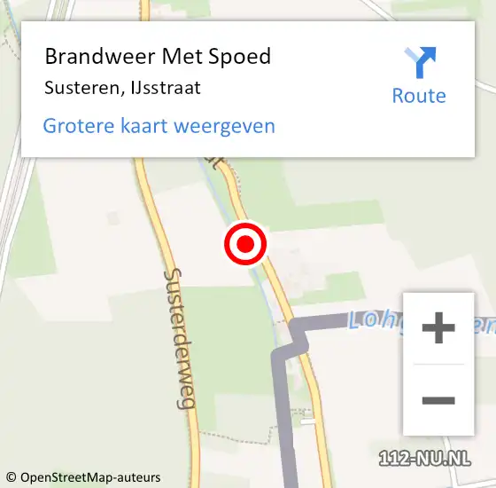 Locatie op kaart van de 112 melding: Brandweer Met Spoed Naar Susteren, IJsstraat op 10 september 2024 19:34