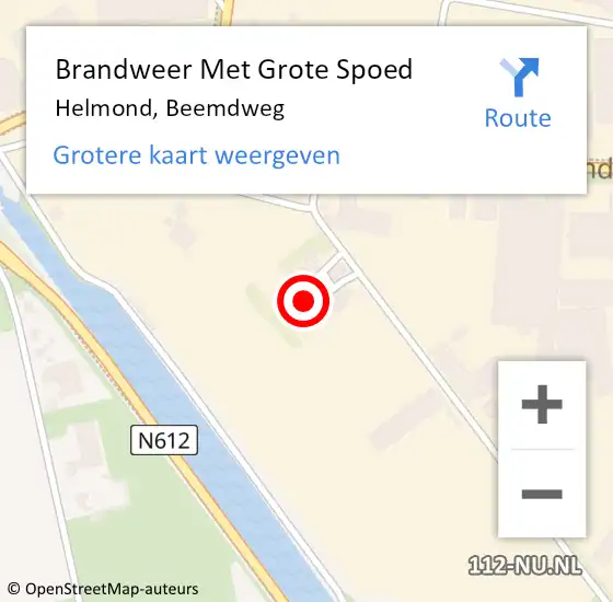 Locatie op kaart van de 112 melding: Brandweer Met Grote Spoed Naar Helmond, Beemdweg op 10 september 2024 19:35