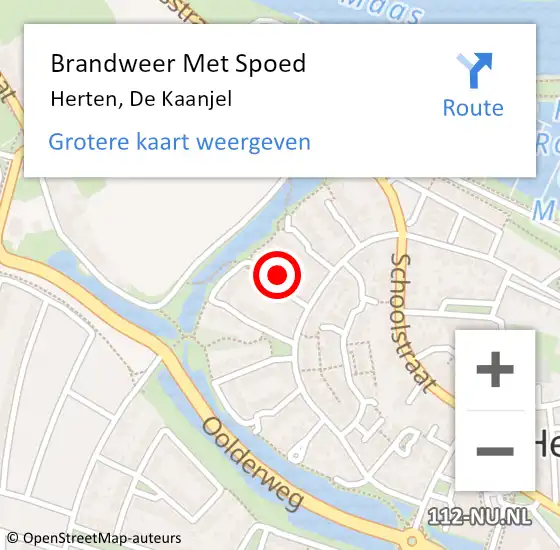 Locatie op kaart van de 112 melding: Brandweer Met Spoed Naar Herten, De Kaanjel op 10 september 2024 19:40