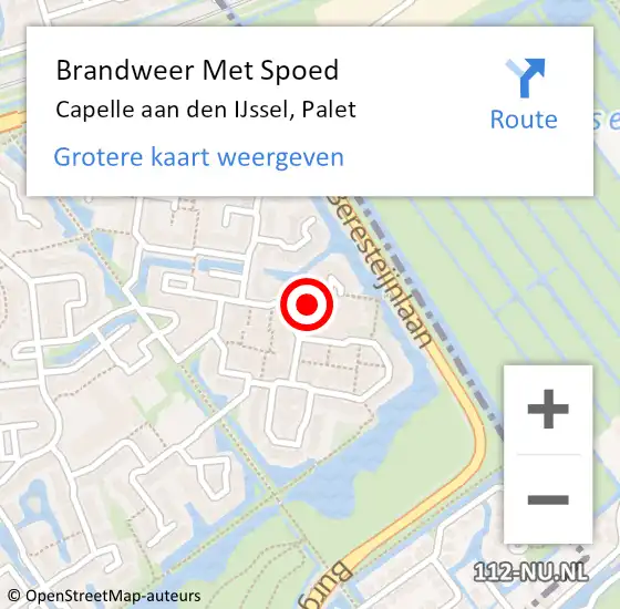 Locatie op kaart van de 112 melding: Brandweer Met Spoed Naar Capelle aan den IJssel, Palet op 10 september 2024 19:45