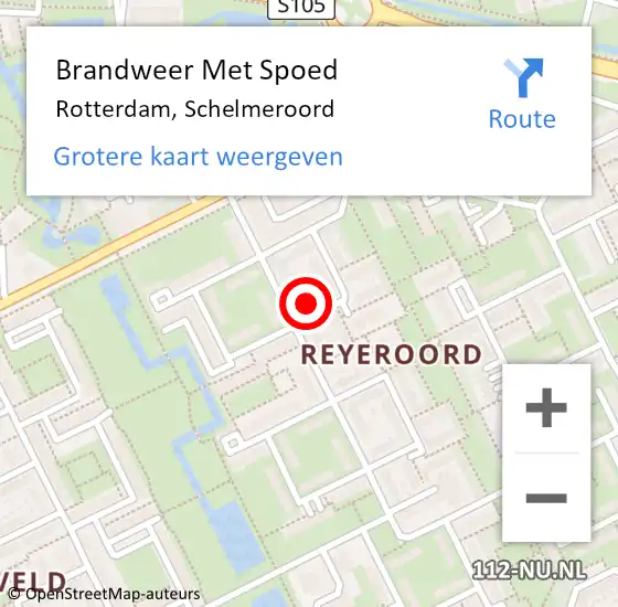 Locatie op kaart van de 112 melding: Brandweer Met Spoed Naar Rotterdam, Schelmeroord op 10 september 2024 19:56