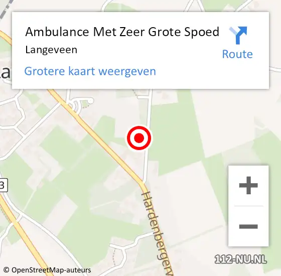 Locatie op kaart van de 112 melding: Ambulance Met Zeer Grote Spoed Naar Langeveen op 10 september 2024 21:18