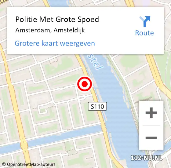 Locatie op kaart van de 112 melding: Politie Met Grote Spoed Naar Amsterdam, Amsteldijk op 10 september 2024 21:52