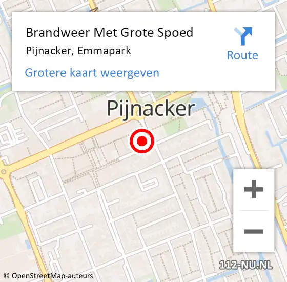 Locatie op kaart van de 112 melding: Brandweer Met Grote Spoed Naar Pijnacker, Emmapark op 10 september 2024 21:56