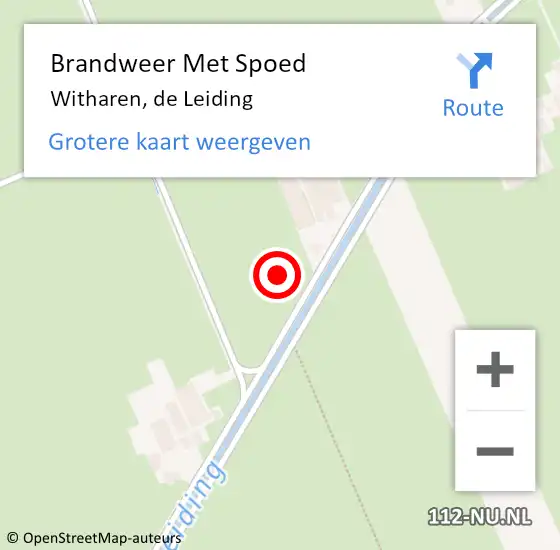 Locatie op kaart van de 112 melding: Brandweer Met Spoed Naar Witharen, de Leiding op 10 september 2024 23:20