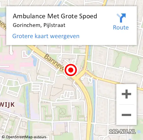 Locatie op kaart van de 112 melding: Ambulance Met Grote Spoed Naar Gorinchem, Pijlstraat op 11 september 2024 00:09