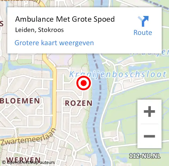 Locatie op kaart van de 112 melding: Ambulance Met Grote Spoed Naar Noordwijkerhout, Stokroos op 11 september 2024 00:14