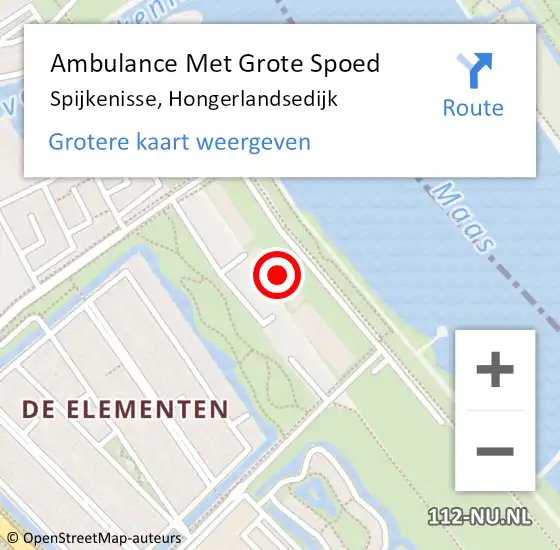 Locatie op kaart van de 112 melding: Ambulance Met Grote Spoed Naar Spijkenisse, Hongerlandsedijk op 11 september 2024 00:50