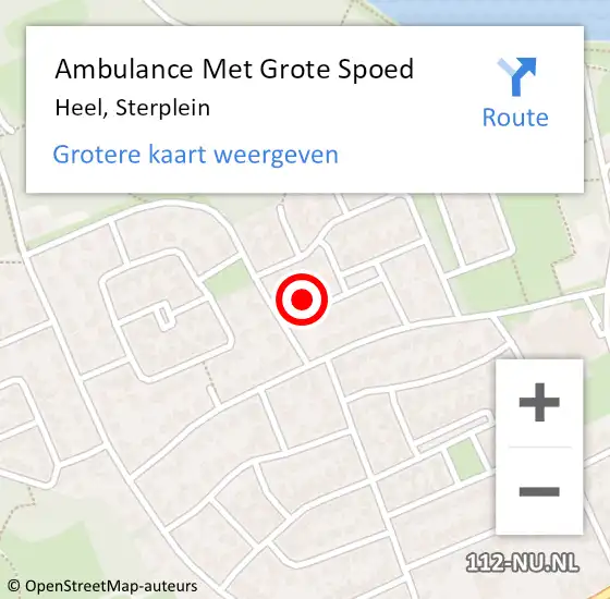 Locatie op kaart van de 112 melding: Ambulance Met Grote Spoed Naar Heel, Sterplein op 11 september 2024 00:55