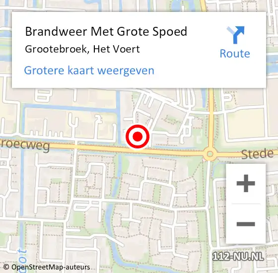 Locatie op kaart van de 112 melding: Brandweer Met Grote Spoed Naar Grootebroek, Het Voert op 11 september 2024 01:48