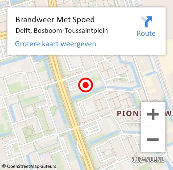 Locatie op kaart van de 112 melding: Brandweer Met Spoed Naar Delft, Bosboom-Toussaintplein op 11 september 2024 02:09