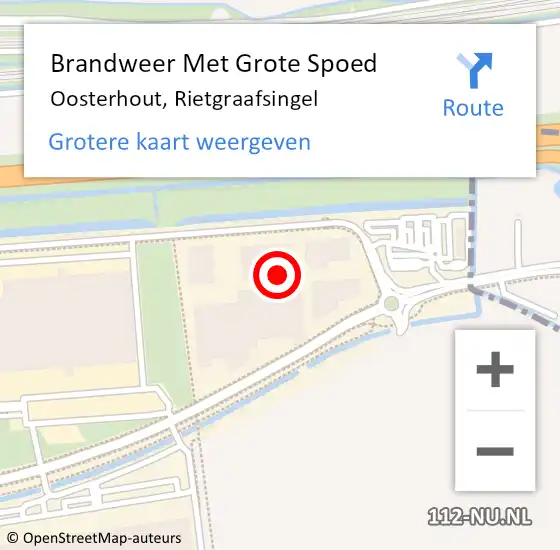 Locatie op kaart van de 112 melding: Brandweer Met Grote Spoed Naar Oosterhout, Rietgraafsingel op 11 september 2024 04:35