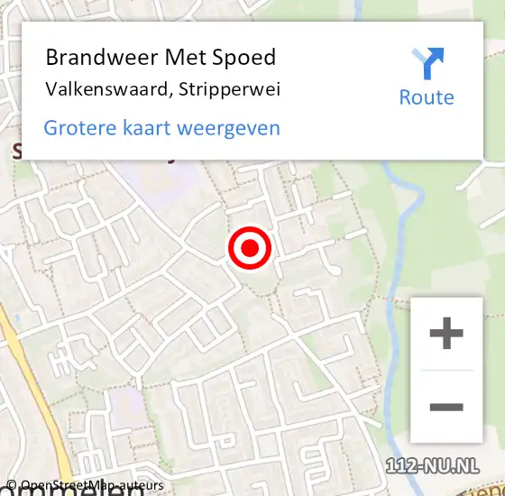 Locatie op kaart van de 112 melding: Brandweer Met Spoed Naar Valkenswaard, Stripperwei op 11 september 2024 04:49