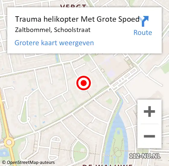 Locatie op kaart van de 112 melding: Trauma helikopter Met Grote Spoed Naar Zaltbommel, Schoolstraat op 11 september 2024 06:05