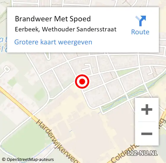 Locatie op kaart van de 112 melding: Brandweer Met Spoed Naar Eerbeek, Wethouder Sandersstraat op 11 september 2024 06:32