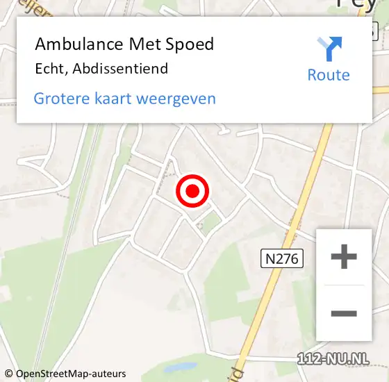 Locatie op kaart van de 112 melding: Ambulance Met Spoed Naar Echt, Abdissentiend op 11 september 2024 07:33