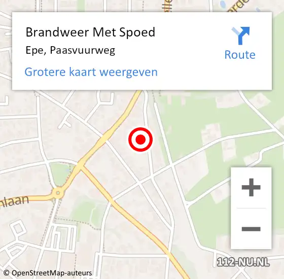 Locatie op kaart van de 112 melding: Brandweer Met Spoed Naar Epe, Paasvuurweg op 11 september 2024 07:43