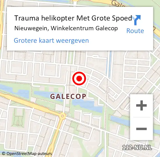 Locatie op kaart van de 112 melding: Trauma helikopter Met Grote Spoed Naar Nieuwegein, Winkelcentrum Galecop op 11 september 2024 08:11