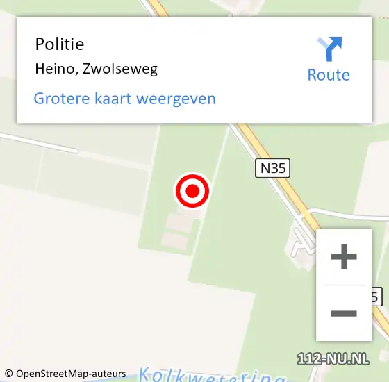 Locatie op kaart van de 112 melding: Politie Heino, Zwolseweg op 11 september 2024 08:11