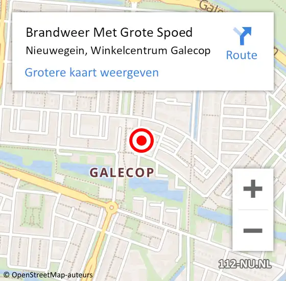 Locatie op kaart van de 112 melding: Brandweer Met Grote Spoed Naar Nieuwegein, Winkelcentrum Galecop op 11 september 2024 08:14