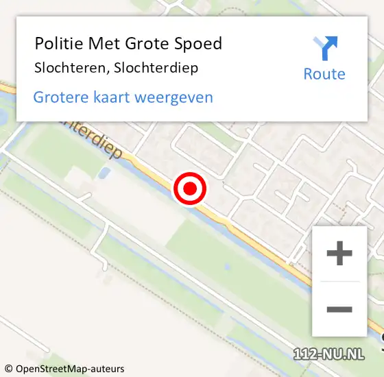 Locatie op kaart van de 112 melding: Politie Met Grote Spoed Naar Slochteren, Slochterdiep op 11 september 2024 08:29