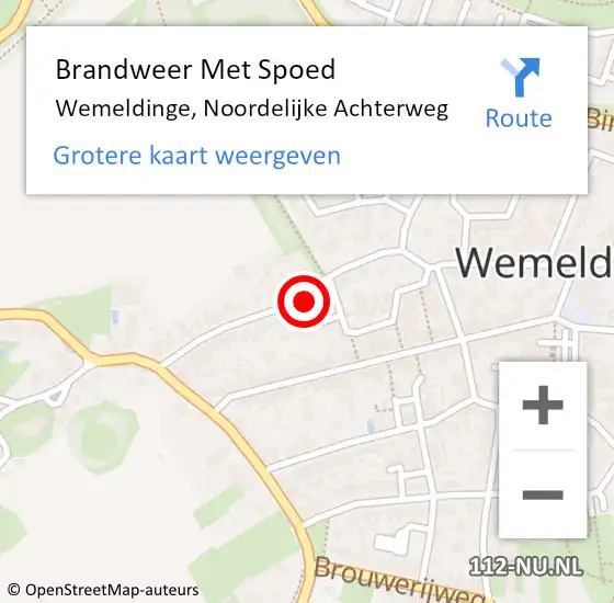 Locatie op kaart van de 112 melding: Brandweer Met Spoed Naar Wemeldinge, Noordelijke Achterweg op 11 september 2024 08:33