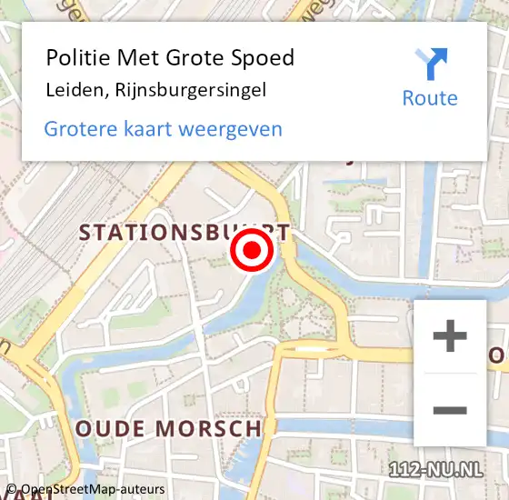 Locatie op kaart van de 112 melding: Politie Met Grote Spoed Naar Leiden, Rijnsburgersingel op 11 september 2024 08:53