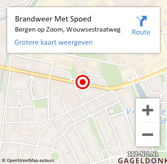 Locatie op kaart van de 112 melding: Brandweer Met Spoed Naar Bergen op Zoom, Wouwsestraatweg op 11 september 2024 08:56