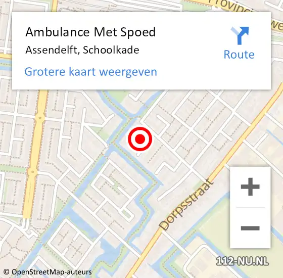 Locatie op kaart van de 112 melding: Ambulance Met Spoed Naar Assendelft, Schoolkade op 11 september 2024 09:06