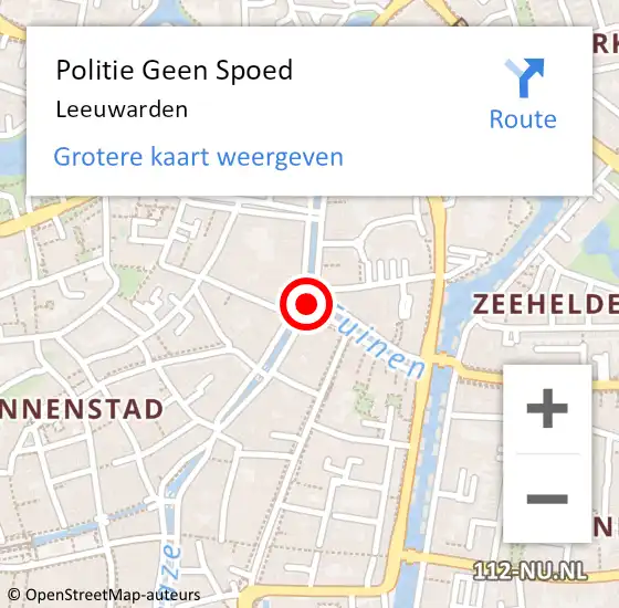 Locatie op kaart van de 112 melding: Politie Geen Spoed Naar Leeuwarden op 11 september 2024 09:11