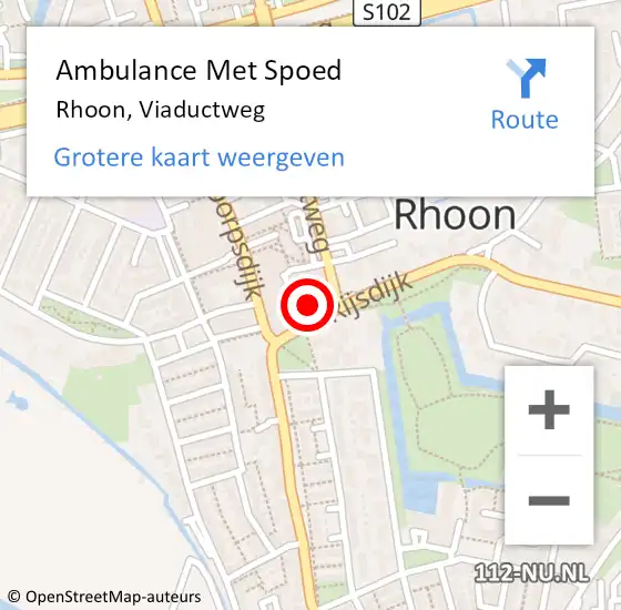 Locatie op kaart van de 112 melding: Ambulance Met Spoed Naar Rhoon, Viaductweg op 11 september 2024 09:40