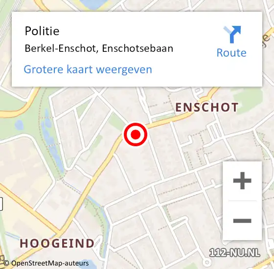 Locatie op kaart van de 112 melding: Politie Berkel-Enschot, Enschotsebaan op 11 september 2024 09:41