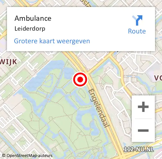 Locatie op kaart van de 112 melding: Ambulance Leiderdorp op 11 september 2024 09:43