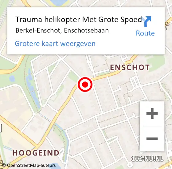 Locatie op kaart van de 112 melding: Trauma helikopter Met Grote Spoed Naar Berkel-Enschot, Enschotsebaan op 11 september 2024 09:44