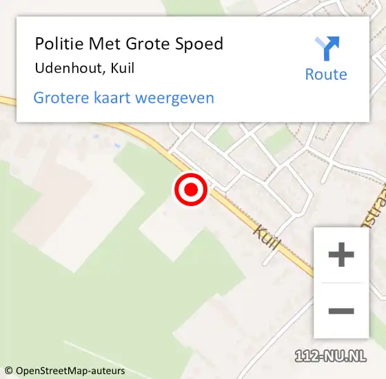 Locatie op kaart van de 112 melding: Politie Met Grote Spoed Naar Udenhout, Kuil op 11 september 2024 10:12