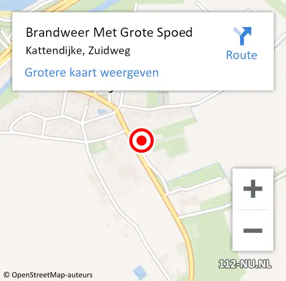 Locatie op kaart van de 112 melding: Brandweer Met Grote Spoed Naar Kattendijke, Zuidweg op 11 september 2024 10:35