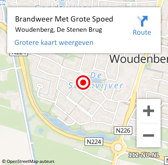 Locatie op kaart van de 112 melding: Brandweer Met Grote Spoed Naar Woudenberg, De Stenen Brug op 11 september 2024 10:42