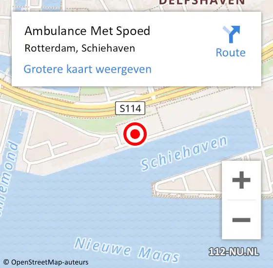 Locatie op kaart van de 112 melding: Ambulance Met Spoed Naar Rotterdam, Schiehaven op 11 september 2024 10:51