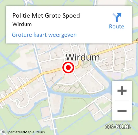 Locatie op kaart van de 112 melding: Politie Met Grote Spoed Naar Wirdum op 11 september 2024 11:39