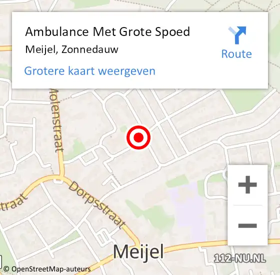 Locatie op kaart van de 112 melding: Ambulance Met Grote Spoed Naar Meijel, Zonnedauw op 19 oktober 2014 18:43