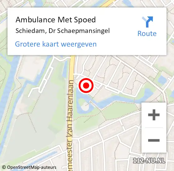 Locatie op kaart van de 112 melding: Ambulance Met Spoed Naar Schiedam, Dr Schaepmansingel op 11 september 2024 12:09