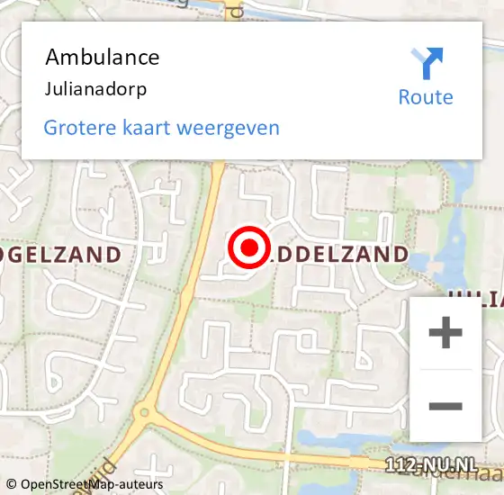 Locatie op kaart van de 112 melding: Ambulance Julianadorp op 11 september 2024 12:59